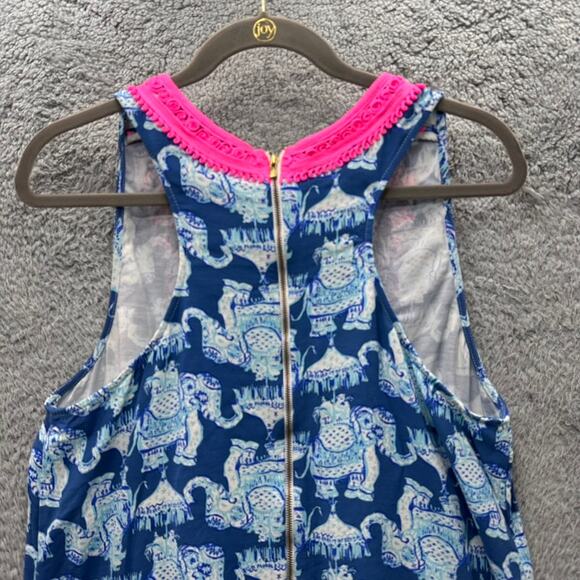 Lilly Pulitzer Size 16 Carlotta Stretch Shift Dress Joy Ride Elephant Coastal - Picture 10 of 12